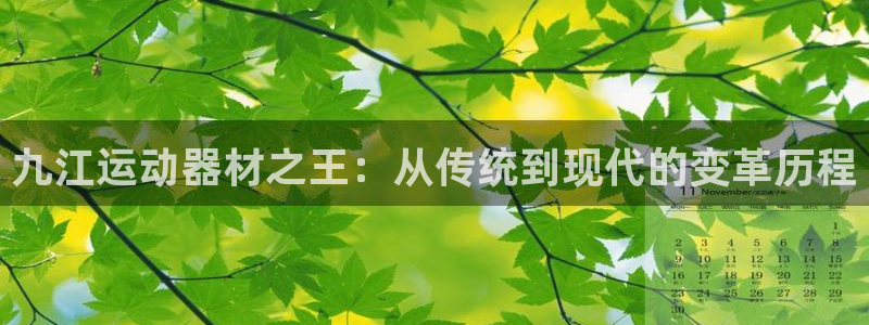 凯捷体育娱乐：九江运动器材之王：从传统到现代的变革历