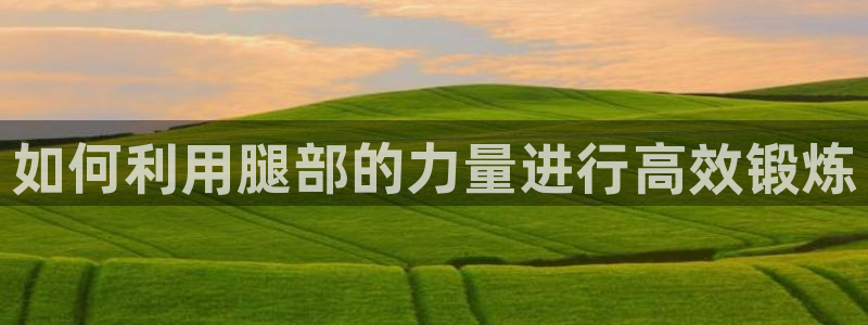 凯捷体育娱乐是那个系列的台子：如何利用腿部的力量进行