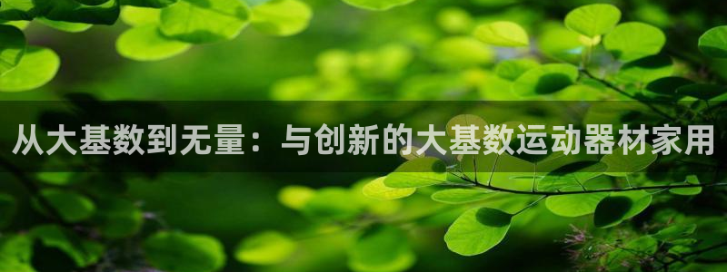 凯捷体育开户：从大基数到无量：与创新的大基数运动器材家用